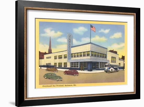 Greyhound Bus Terminal, Baltimore-null-Framed Art Print