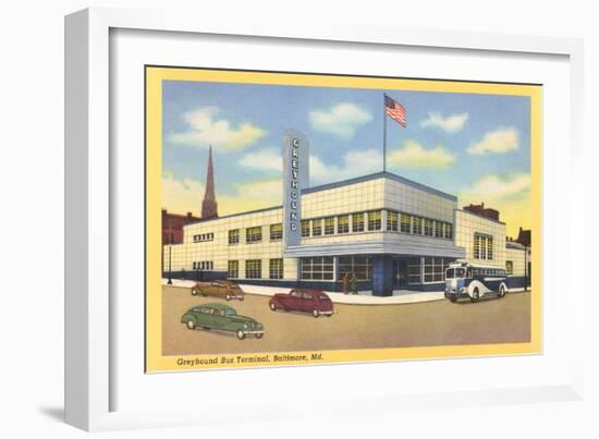 Greyhound Bus Terminal, Baltimore-null-Framed Art Print