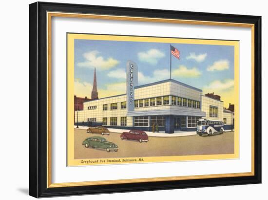 Greyhound Bus Terminal, Baltimore-null-Framed Art Print