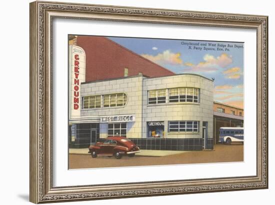 Greyhound Bus Terminal, Erie-null-Framed Art Print
