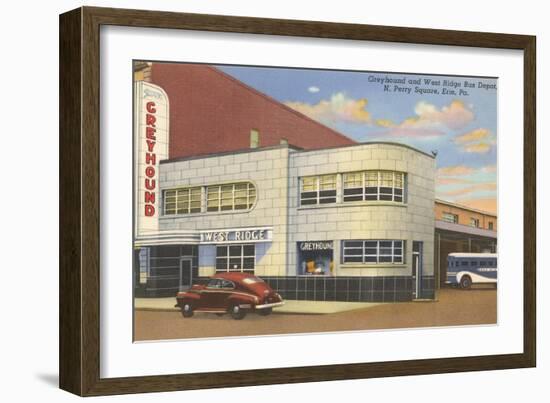 Greyhound Bus Terminal, Erie-null-Framed Art Print