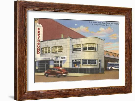 Greyhound Bus Terminal, Erie-null-Framed Art Print