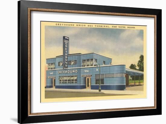 Greyhound Bus Terminal, Ft. Wayne-null-Framed Art Print