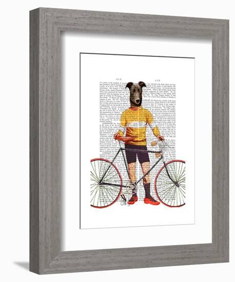 Greyhound Cyclist-Fab Funky-Framed Art Print