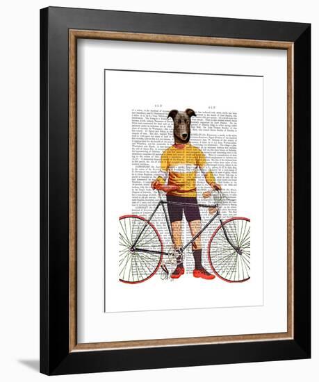 Greyhound Cyclist-Fab Funky-Framed Art Print