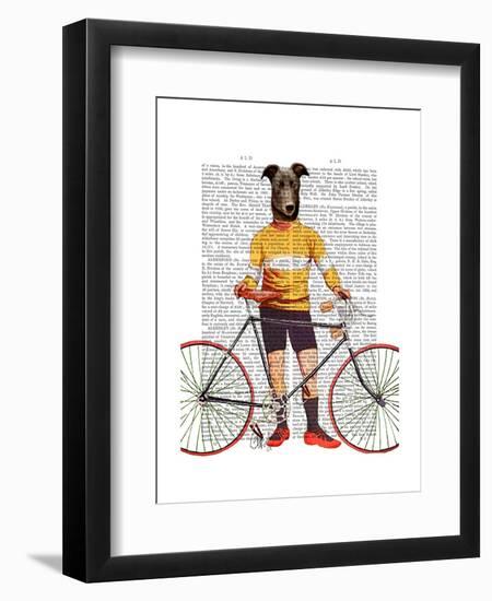 Greyhound Cyclist-Fab Funky-Framed Art Print