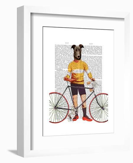 Greyhound Cyclist-Fab Funky-Framed Art Print