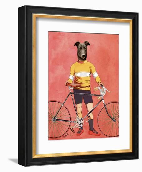 Greyhound Cyclist-Fab Funky-Framed Art Print