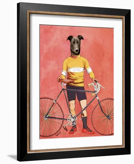 Greyhound Cyclist-Fab Funky-Framed Art Print