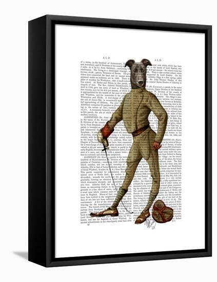 Greyhound Fencer Dark Full-Fab Funky-Framed Stretched Canvas