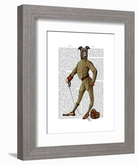 Greyhound Fencer Dark Full-Fab Funky-Framed Art Print