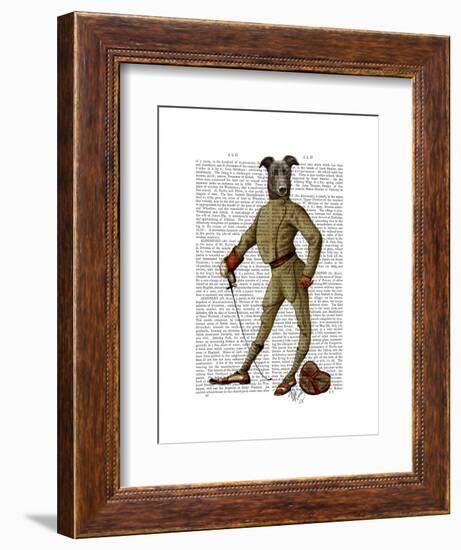 Greyhound Fencer Dark Full-Fab Funky-Framed Art Print