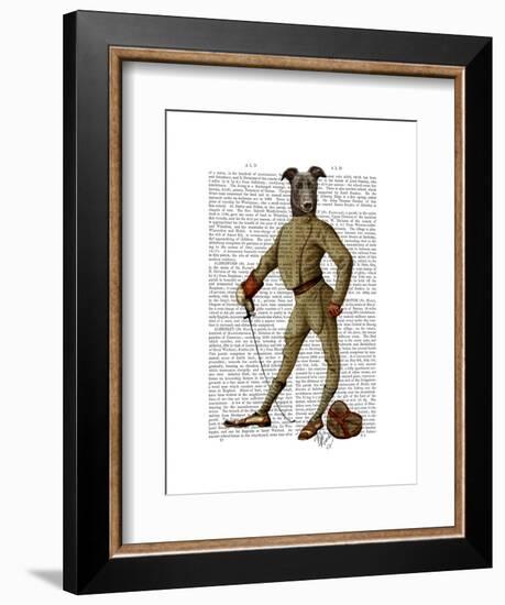 Greyhound Fencer Dark Full-Fab Funky-Framed Art Print