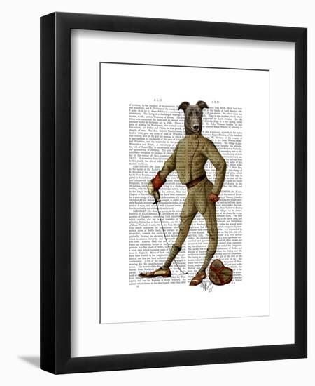 Greyhound Fencer Dark Full-Fab Funky-Framed Art Print