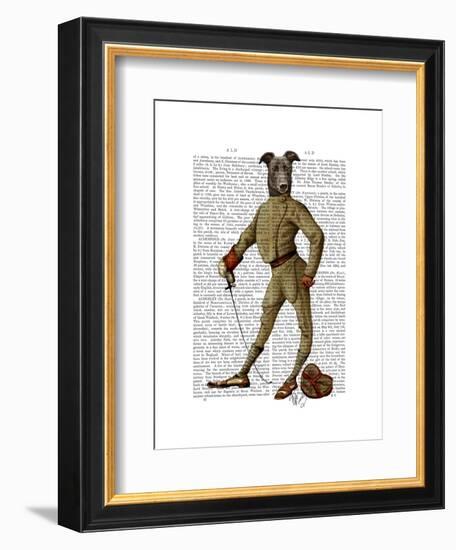 Greyhound Fencer Dark Full-Fab Funky-Framed Art Print