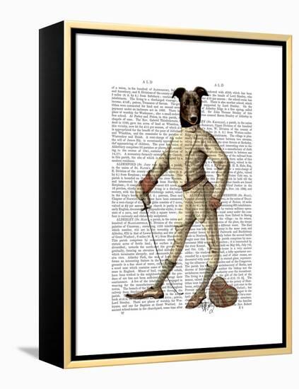 Greyhound Fencer in Cream Full-Fab Funky-Framed Stretched Canvas