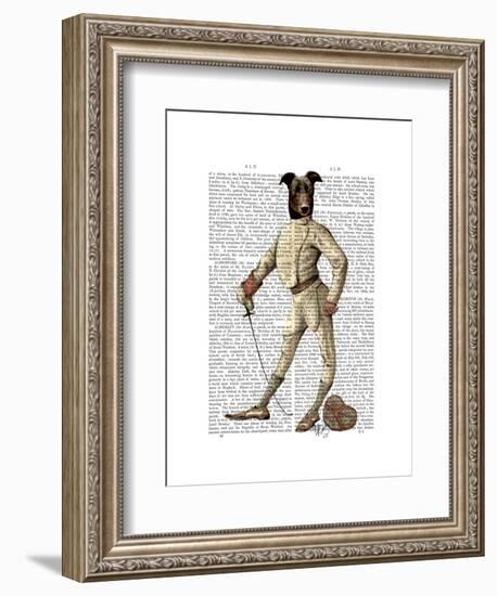 Greyhound Fencer in Cream Full-Fab Funky-Framed Art Print