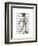 Greyhound Fencer in Cream Full-Fab Funky-Framed Art Print