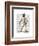 Greyhound Fencer in Cream Full-Fab Funky-Framed Art Print