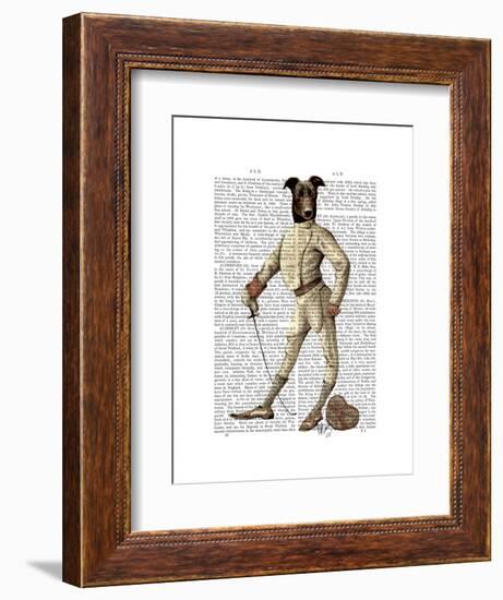 Greyhound Fencer in Cream Full-Fab Funky-Framed Art Print