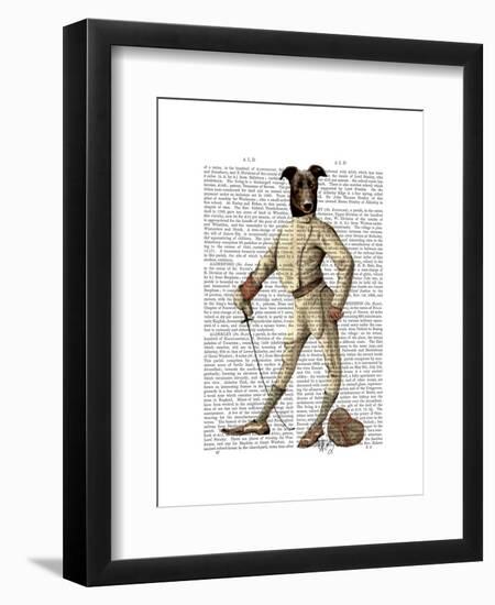 Greyhound Fencer in Cream Full-Fab Funky-Framed Art Print