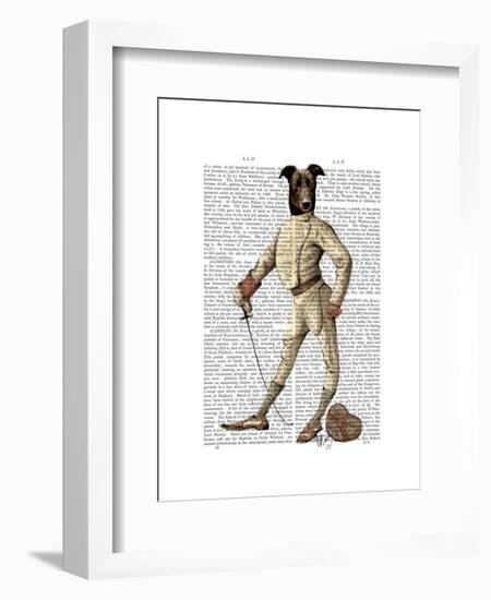 Greyhound Fencer in Cream Full-Fab Funky-Framed Art Print