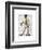 Greyhound Fencer in Cream Full-Fab Funky-Framed Art Print