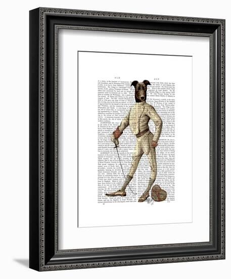 Greyhound Fencer in Cream Full-Fab Funky-Framed Art Print