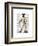 Greyhound Fencer in Cream Full-Fab Funky-Framed Art Print