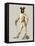 Greyhound Fencer in Cream Full-Fab Funky-Framed Stretched Canvas