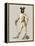 Greyhound Fencer in Cream Full-Fab Funky-Framed Stretched Canvas