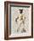 Greyhound Fencer in Cream Full-Fab Funky-Framed Art Print