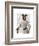 Greyhound Fencer in Cream Portrait-Fab Funky-Framed Art Print