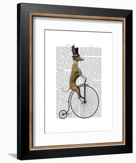 Greyhound on Black Penny Farthing Bike-Fab Funky-Framed Art Print