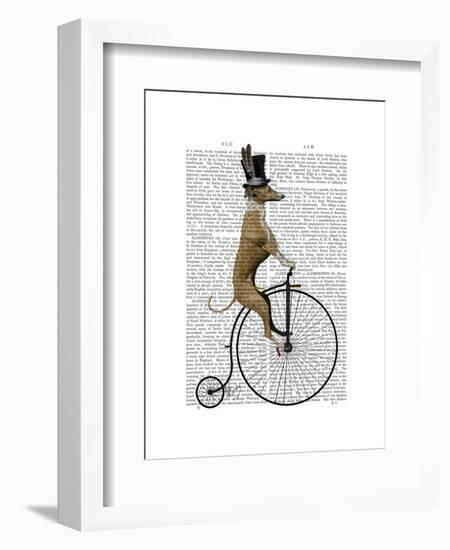 Greyhound on Black Penny Farthing Bike-Fab Funky-Framed Art Print