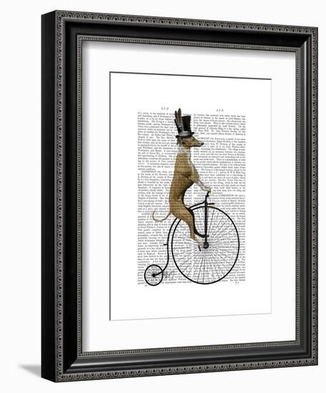 Greyhound on Black Penny Farthing Bike-Fab Funky-Framed Art Print