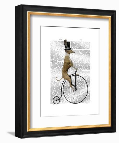 Greyhound on Black Penny Farthing Bike-Fab Funky-Framed Art Print