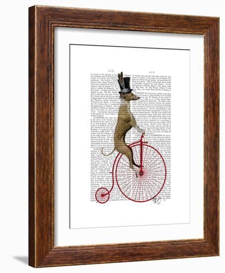 Greyhound on Red Penny Farthing Bike-Fab Funky-Framed Premium Giclee Print