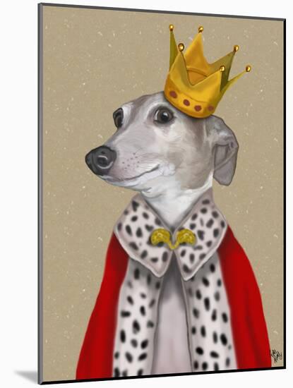 Greyhound Queen-Fab Funky-Mounted Art Print