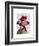 Greyhound with Red Woolly Hat-Fab Funky-Framed Art Print