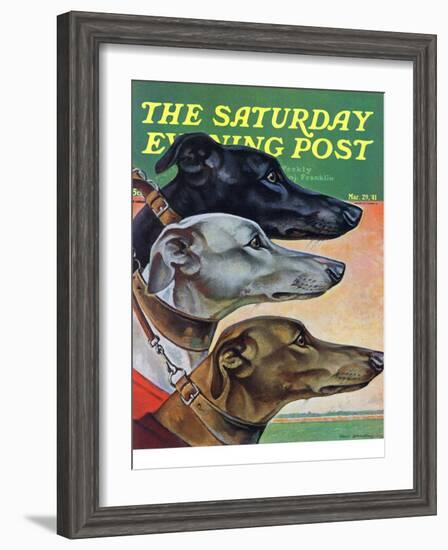 "Greyhounds," Saturday Evening Post Cover, March 29, 1941-Paul Bransom-Framed Giclee Print