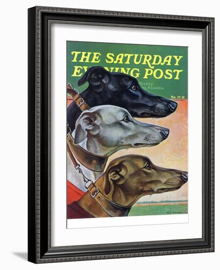 "Greyhounds," Saturday Evening Post Cover, March 29, 1941-Paul Bransom-Framed Giclee Print