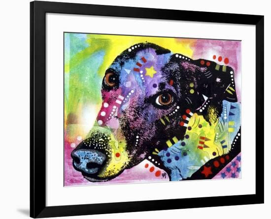 Greyt, Dogs, Greyhound, Pets, Look up, Begging, Pop Art, Colorful, Stencils-Russo Dean-Framed Giclee Print