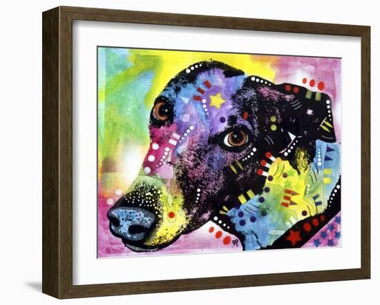 Greyt, Dogs, Greyhound, Pets, Look up, Begging, Pop Art, Colorful, Stencils-Russo Dean-Framed Giclee Print