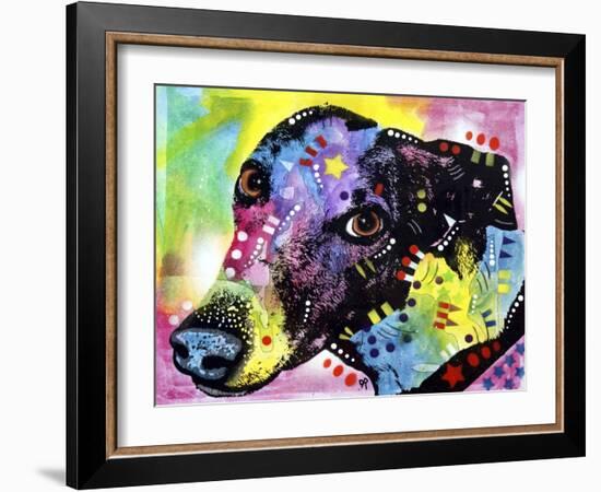 Greyt, Dogs, Greyhound, Pets, Look up, Begging, Pop Art, Colorful, Stencils-Russo Dean-Framed Giclee Print