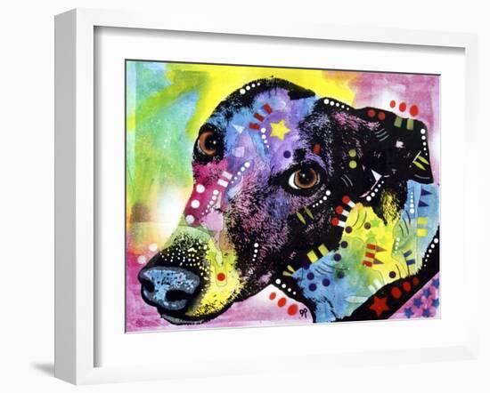 Greyt, Dogs, Greyhound, Pets, Look up, Begging, Pop Art, Colorful, Stencils-Russo Dean-Framed Giclee Print