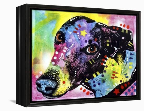 Greyt, Dogs, Greyhound, Pets, Look up, Begging, Pop Art, Colorful, Stencils-Russo Dean-Framed Premier Image Canvas