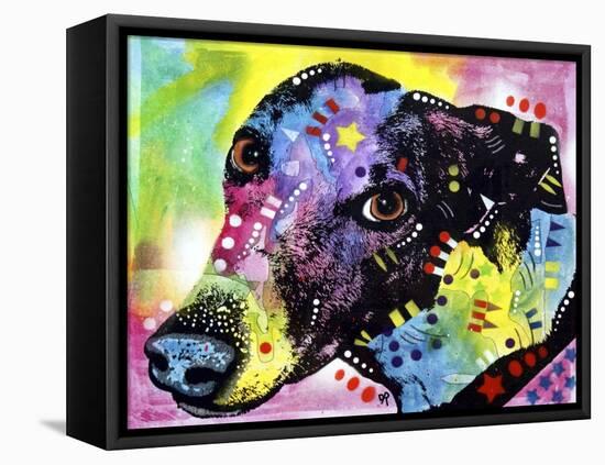 Greyt, Dogs, Greyhound, Pets, Look up, Begging, Pop Art, Colorful, Stencils-Russo Dean-Framed Premier Image Canvas