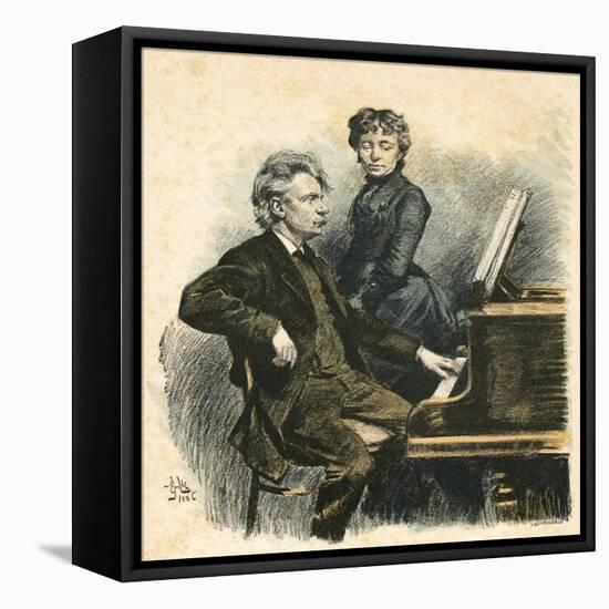 Grieg and His Wife-Erik Henningsen-Framed Stretched Canvas