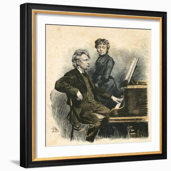 Grieg and His Wife-Erik Henningsen-Framed Art Print